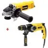 LOT DEWALT : Perforateur Burineur 800W SDS+ 26MM D25124K + Meuleuse Ø125 MM 800W DWE4051