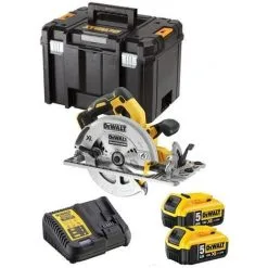Scie Circulaire XR 5Ah 184 Mm DEWALT + 2 Batteries + Coffret Tstak - DCS572P2-QW