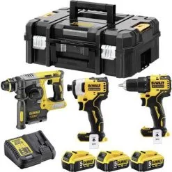 Kit 3 Outils XR 18V 5Ah Li-Ion Brushless DEWALT Spécial Perçage - DCK377P3T