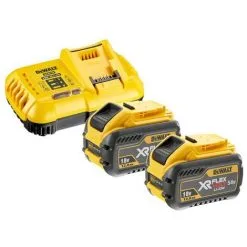 DEWALT Pack 2 Batteries XR Flexvolt 18V/54V 12Ah/4Ah Li-Ion + Chargeur - DCB118Y2-QW
