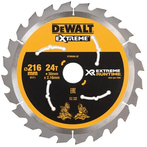 Lame Scie à Onglets 216x30 Mm 24 Dents XR Extrême Runtime DEWALT - DT99568 1 Lame Scie à Onglets 216x30 Mm 24 Dents XR Extrême Runtime DEWALT - DT99568